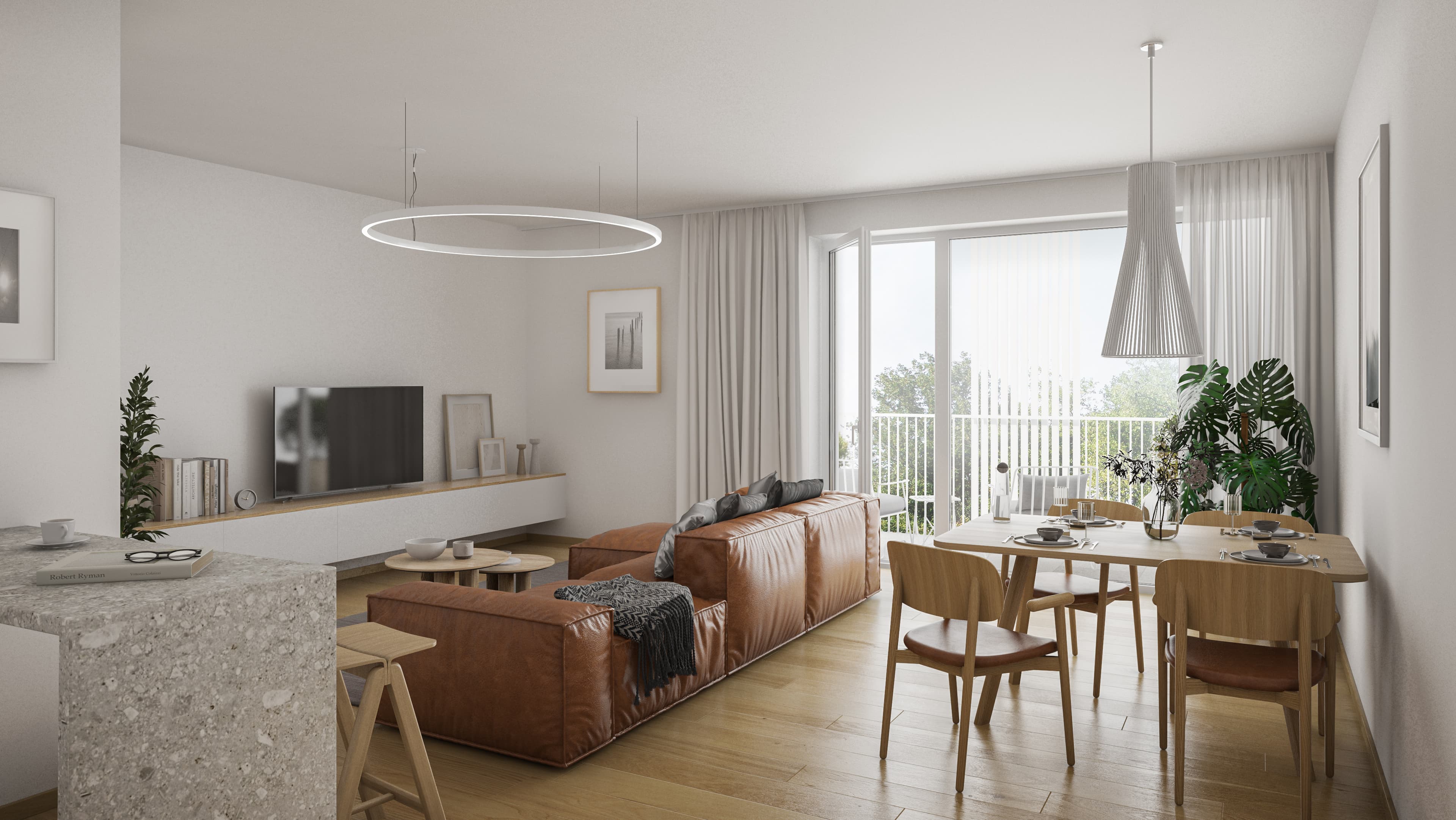 モダンなリビングルームのリフォーム事例